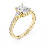 Gold Ring DDLR-037, Radiant center stone, Yellow Gold, view 2