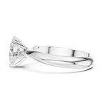 Gold Jewelry L36-8, Heart center stone, White Gold, view 3