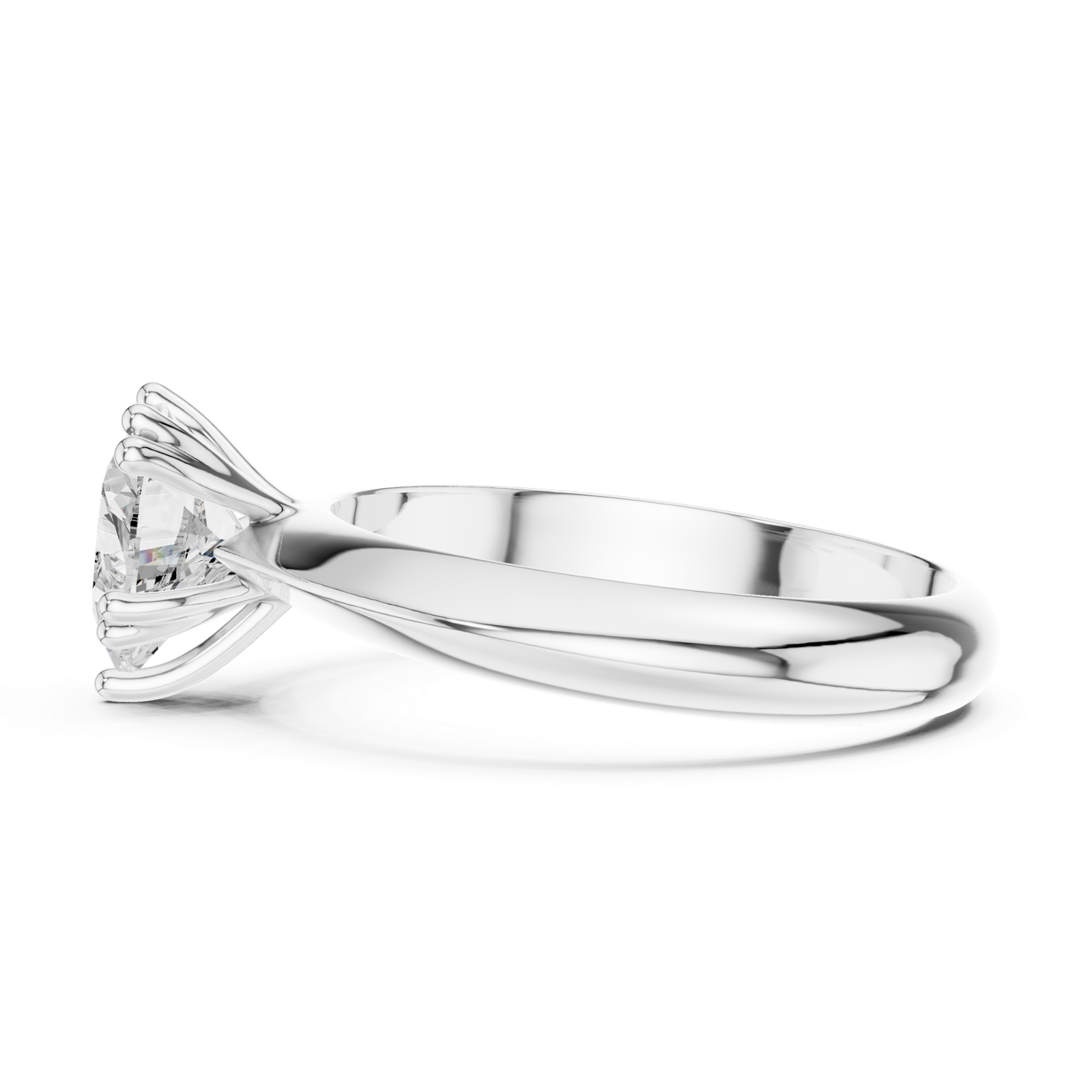 Gold Jewelry L36-8, Heart center stone, White Gold, view 3