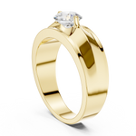 14K Solid Gold Lab Diamond Signet Ring, Yellow Gold, view 1