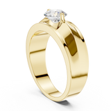 14K Solid Gold Lab Diamond Signet Ring, Yellow Gold, view 1