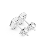 Gold Jewelry DDER-001, Radiant center stone, White Gold, view 2