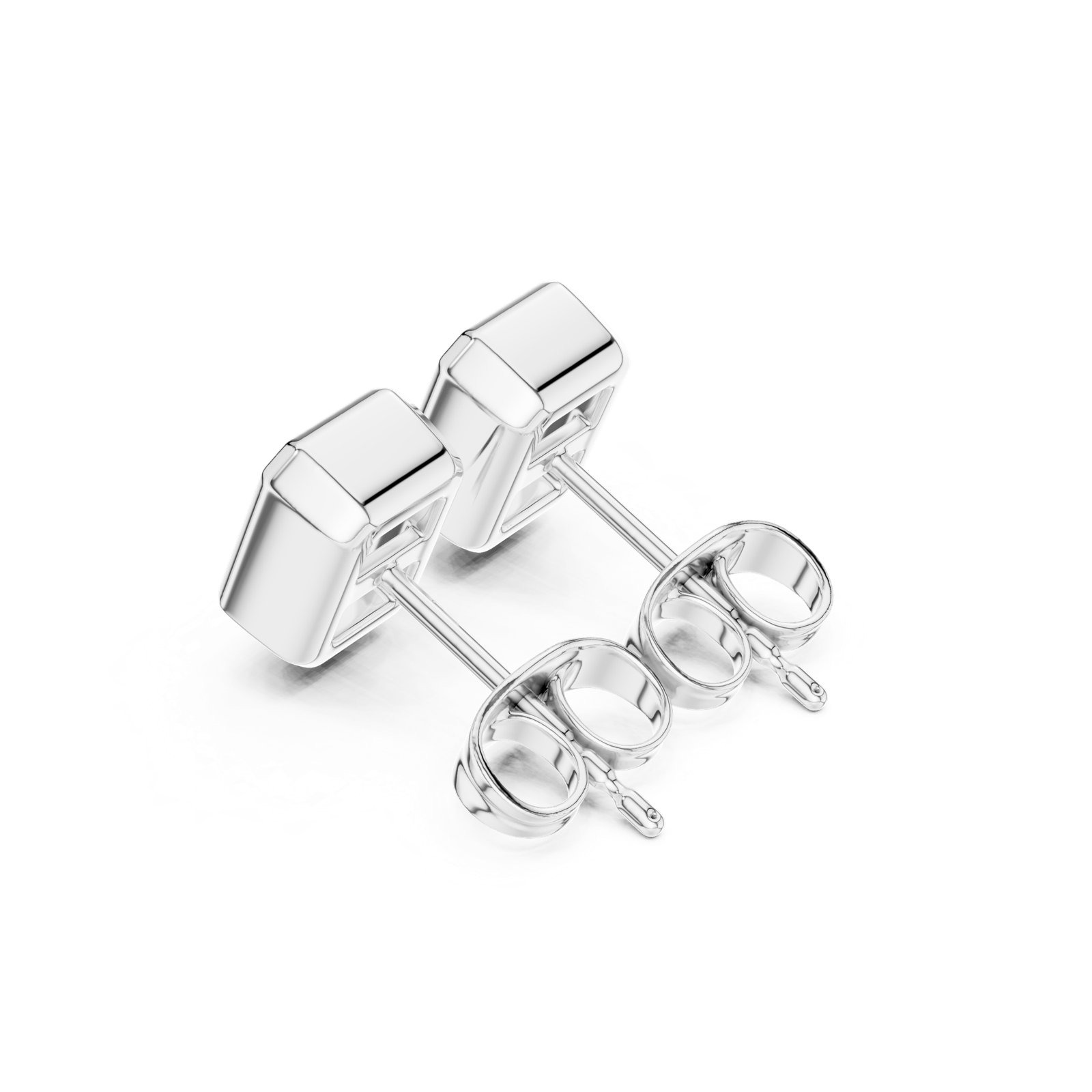Gold Jewelry DDER-001, Radiant center stone, White Gold, view 2