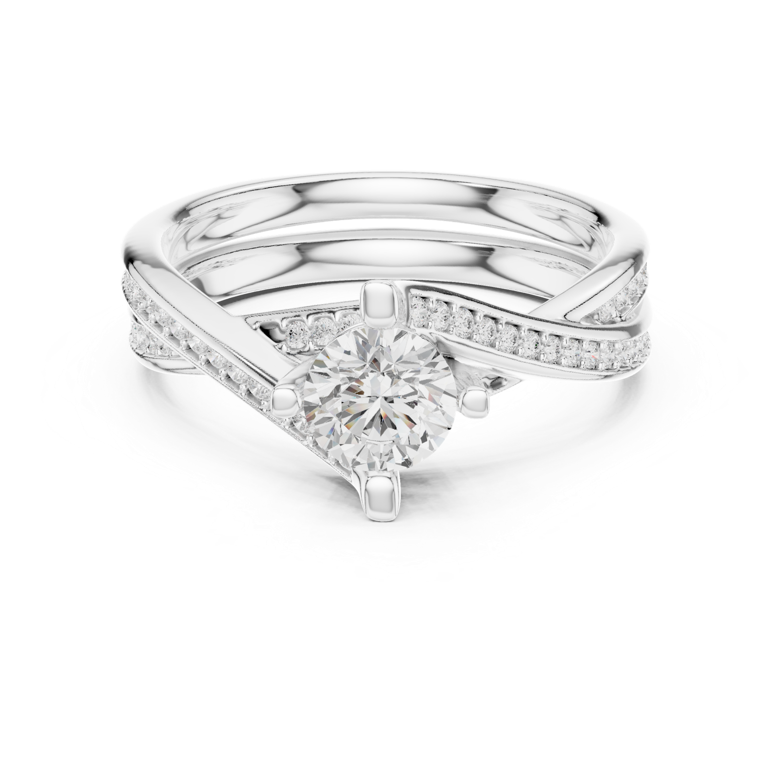 Gold Ring LR-0299, White Gold