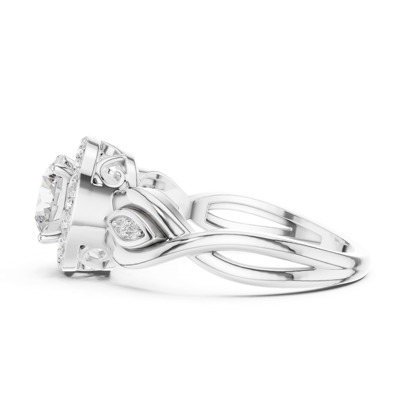 Gold Ring DDLR-821, White Gold, view 3