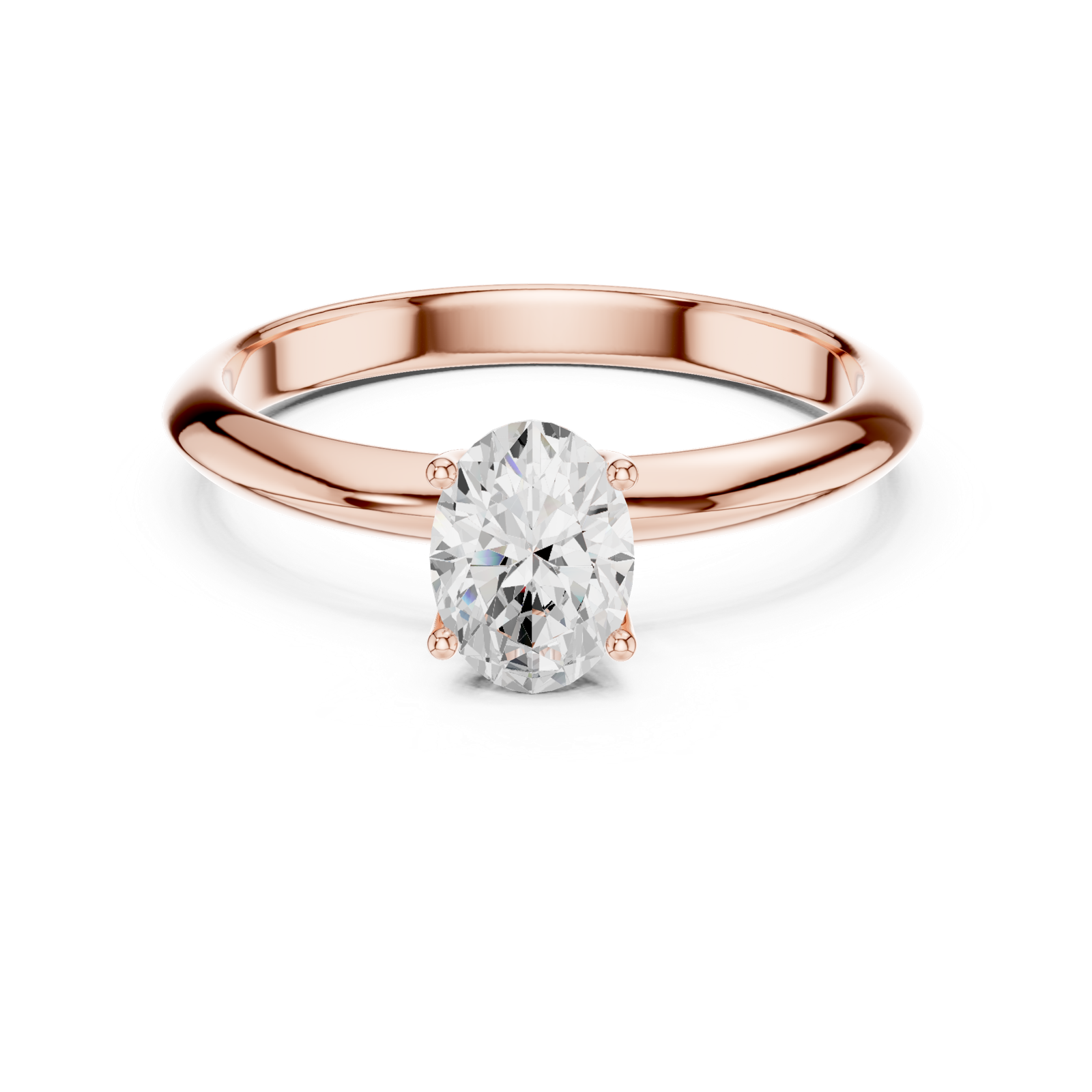 Gold Jewelry L36-6, Oval center stone, Rose Gold, view 4