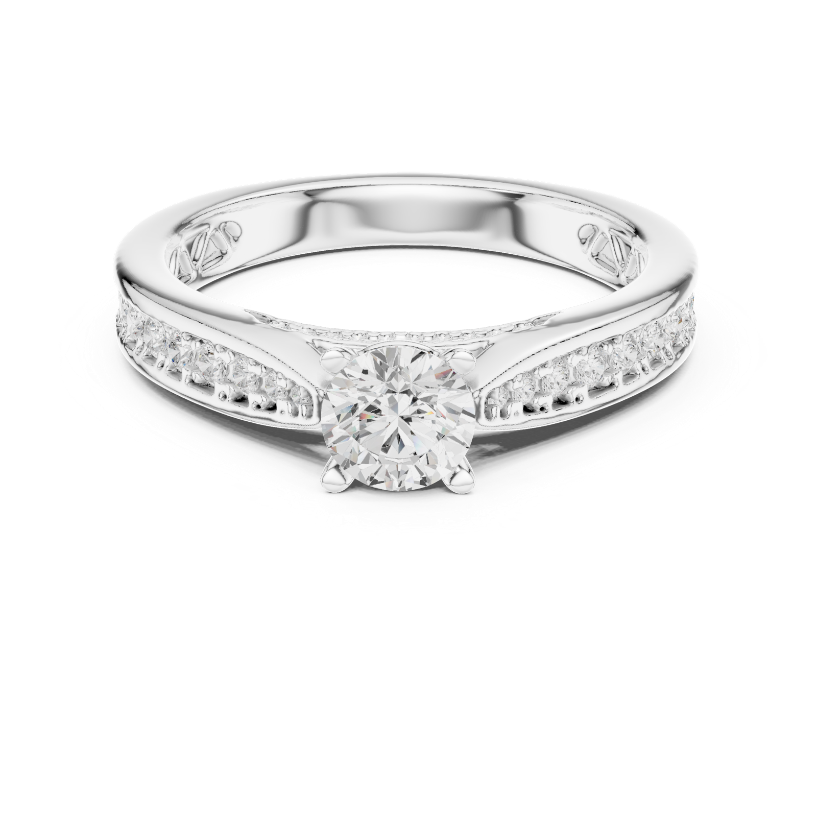 Gold Ring LR-0311, White Gold, view 4