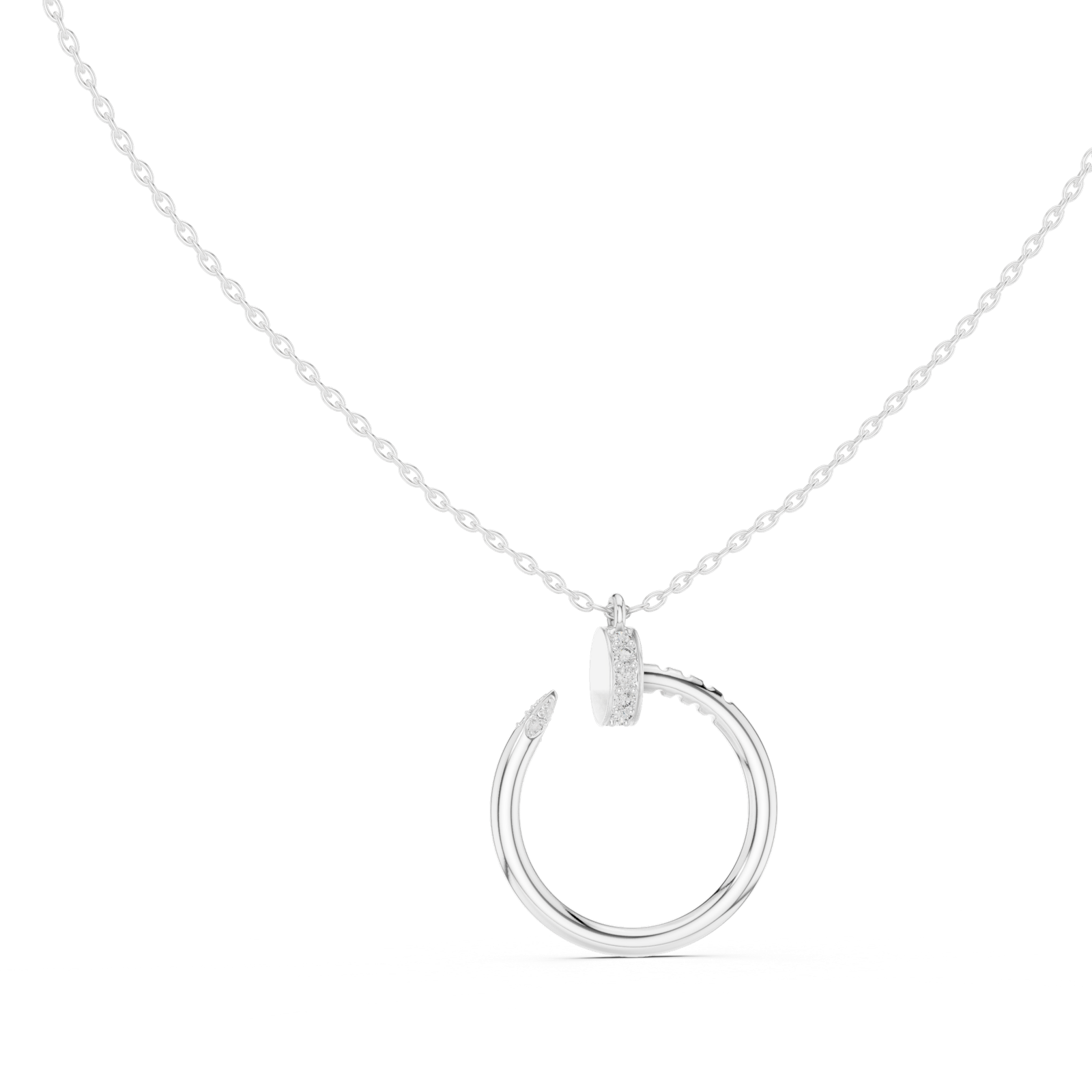 Gold Pendant 12-10001P, White Gold, view 1