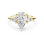 Gold Jewelry L35-66, Pear center stone, Yellow Gold, view 4