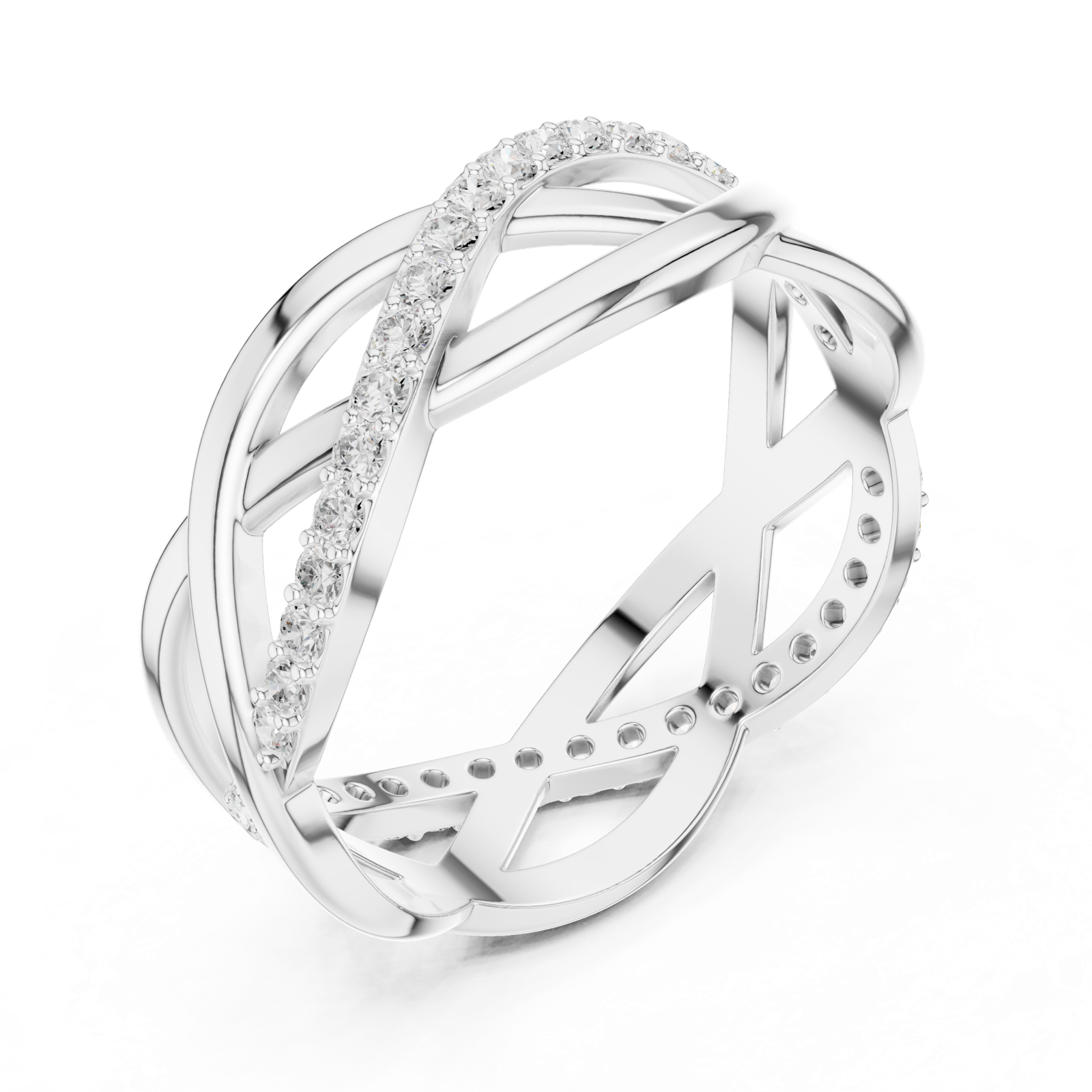 Gold Ring L22-R8, White Gold, view 2