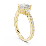 Gold Ring, Heart center stone, Yellow Gold, view 1