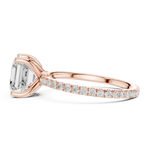 Gold Jewelry, Asscher center stone, Rose Gold, view 3