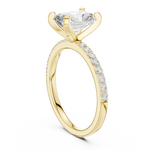 Gold Ring DDLR-040, Radiant center stone, Yellow Gold, view 1