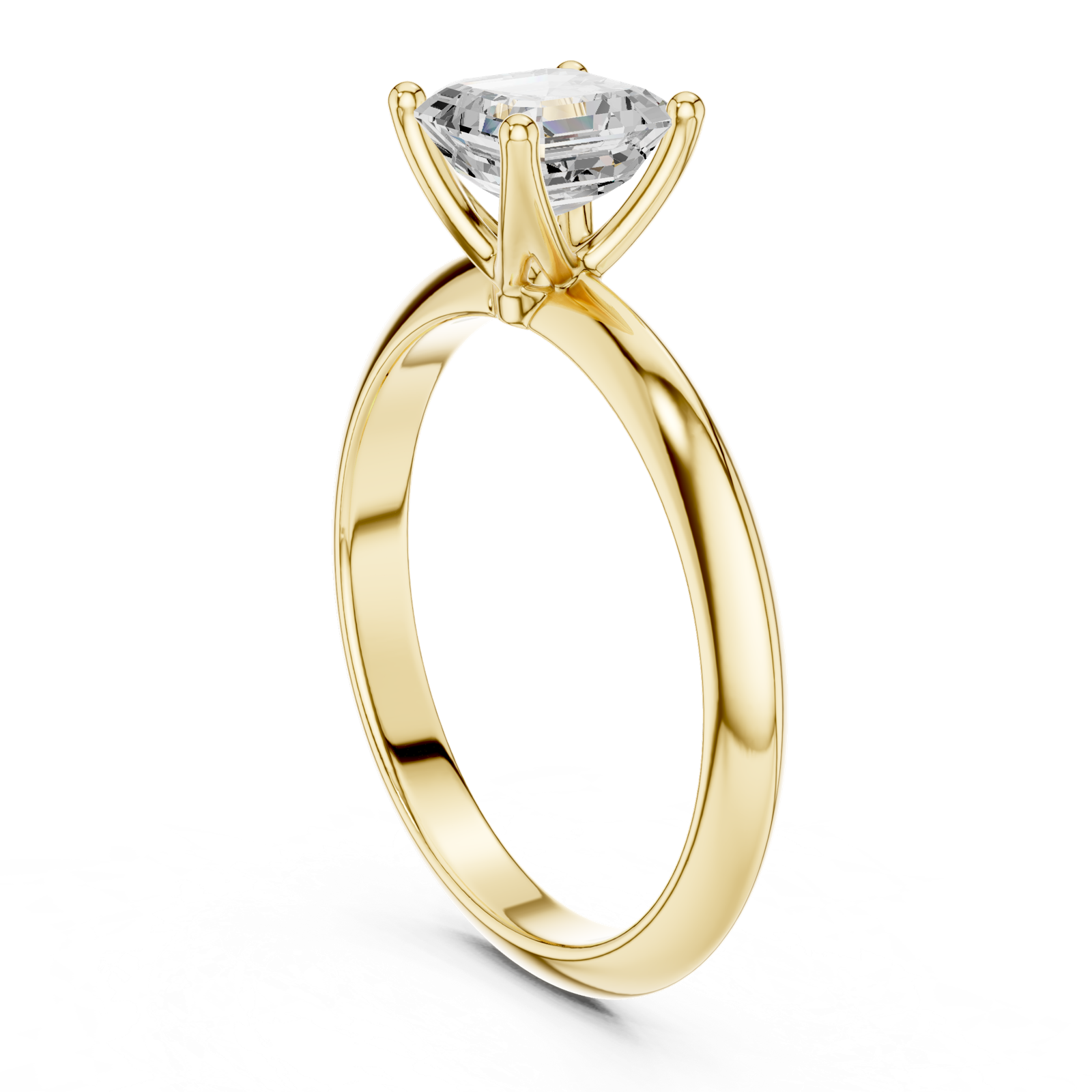 Gold Jewelry L36-6, Asscher center stone, Yellow Gold, view 1