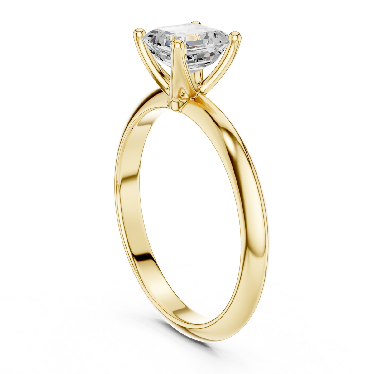 Gold Jewelry L36-6, Asscher center stone, Yellow Gold, view 1