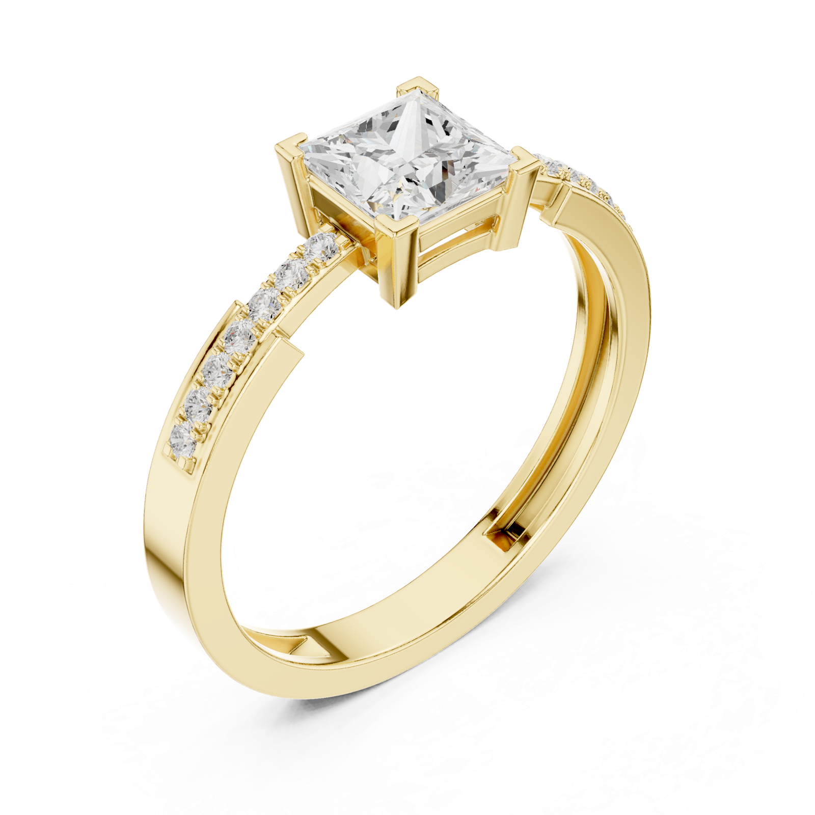Gold Ring HLR-256, Yellow Gold, view 2