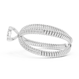 14K Solid Gold Lab Diamond Crossover Ring, White Gold, view 3