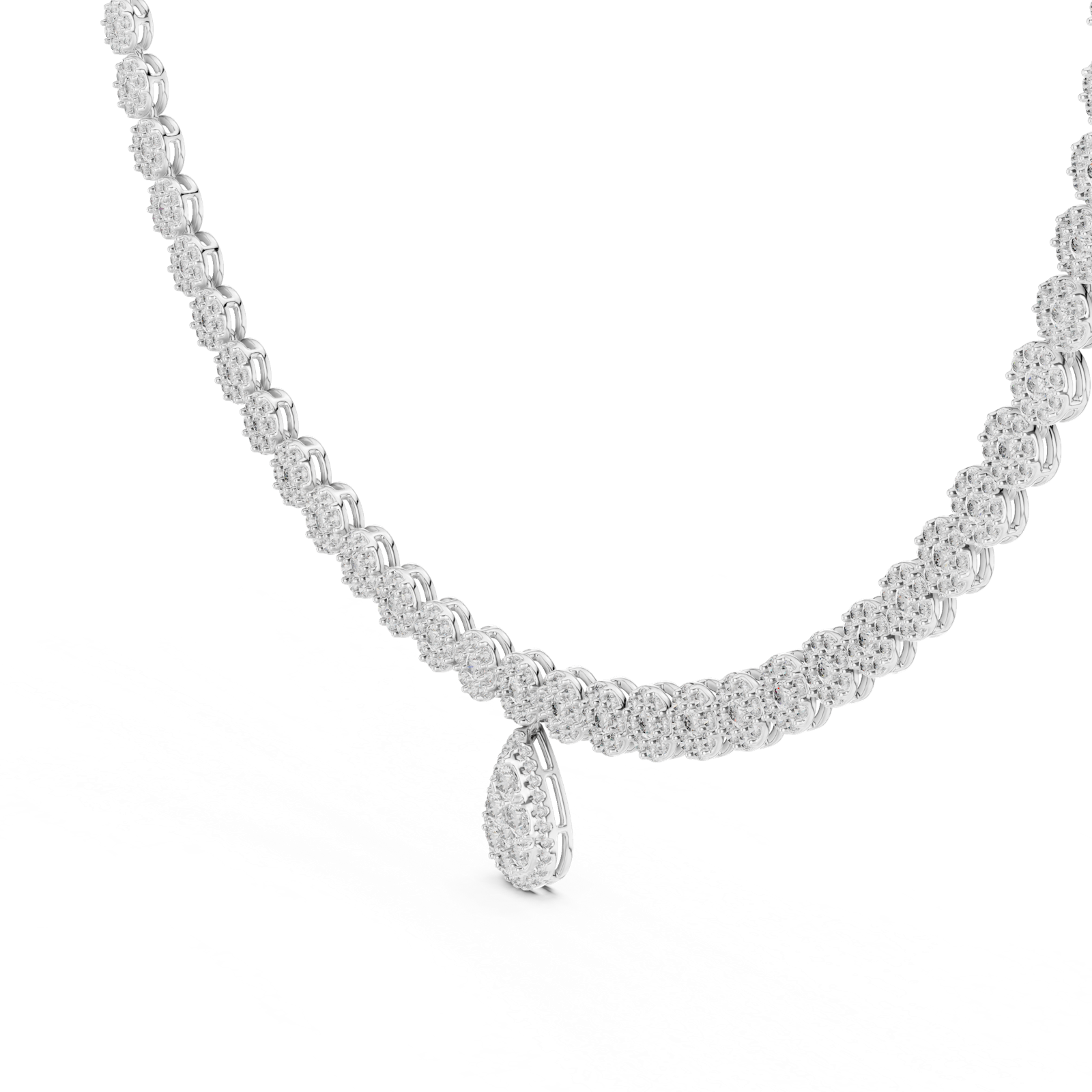 Gold Necklace GNK-0048, White Gold, view 1
