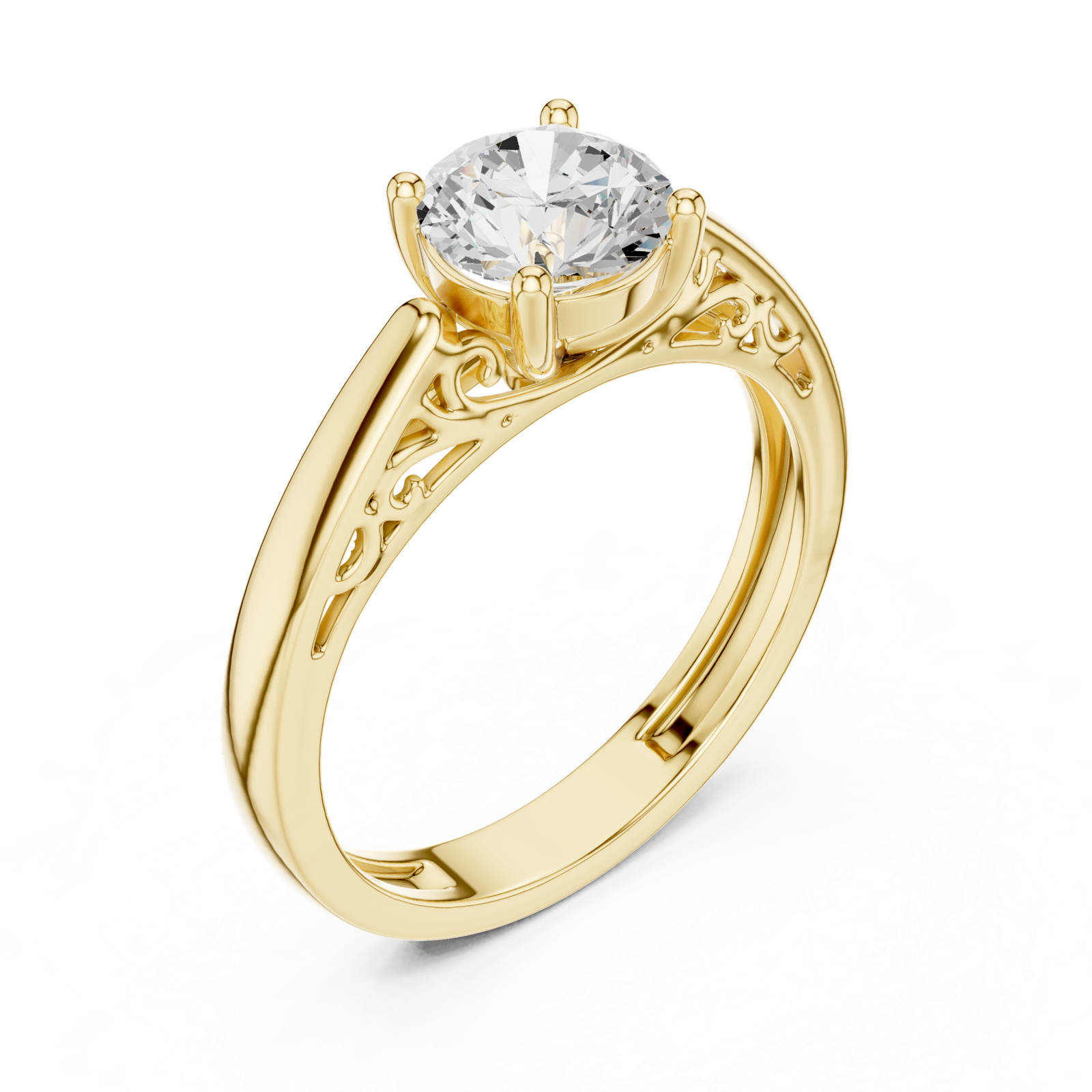 Gold Ring DDLR-815, Yellow Gold, view 2