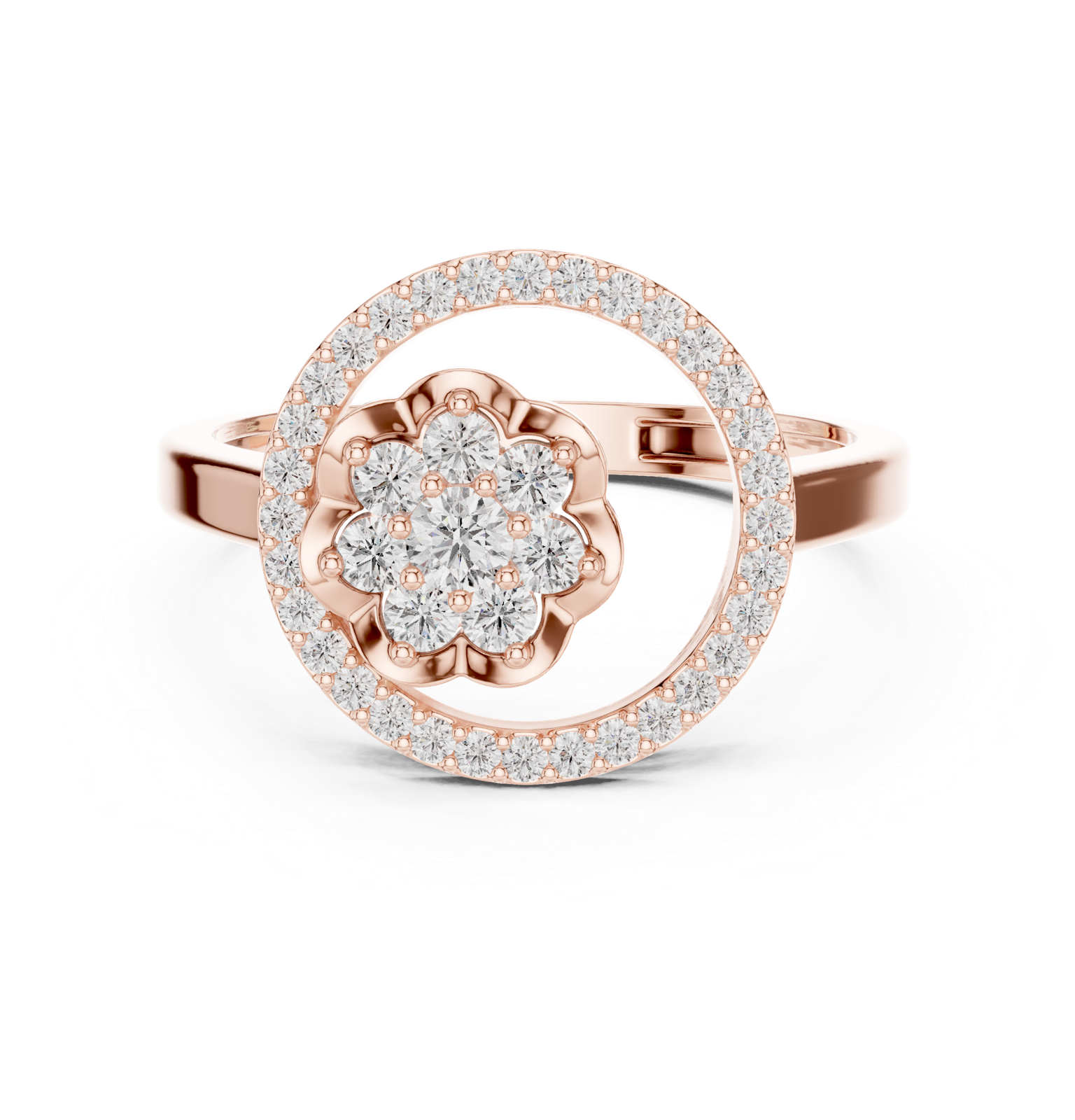 Gold Ring ALR-154, Rose Gold, view 4