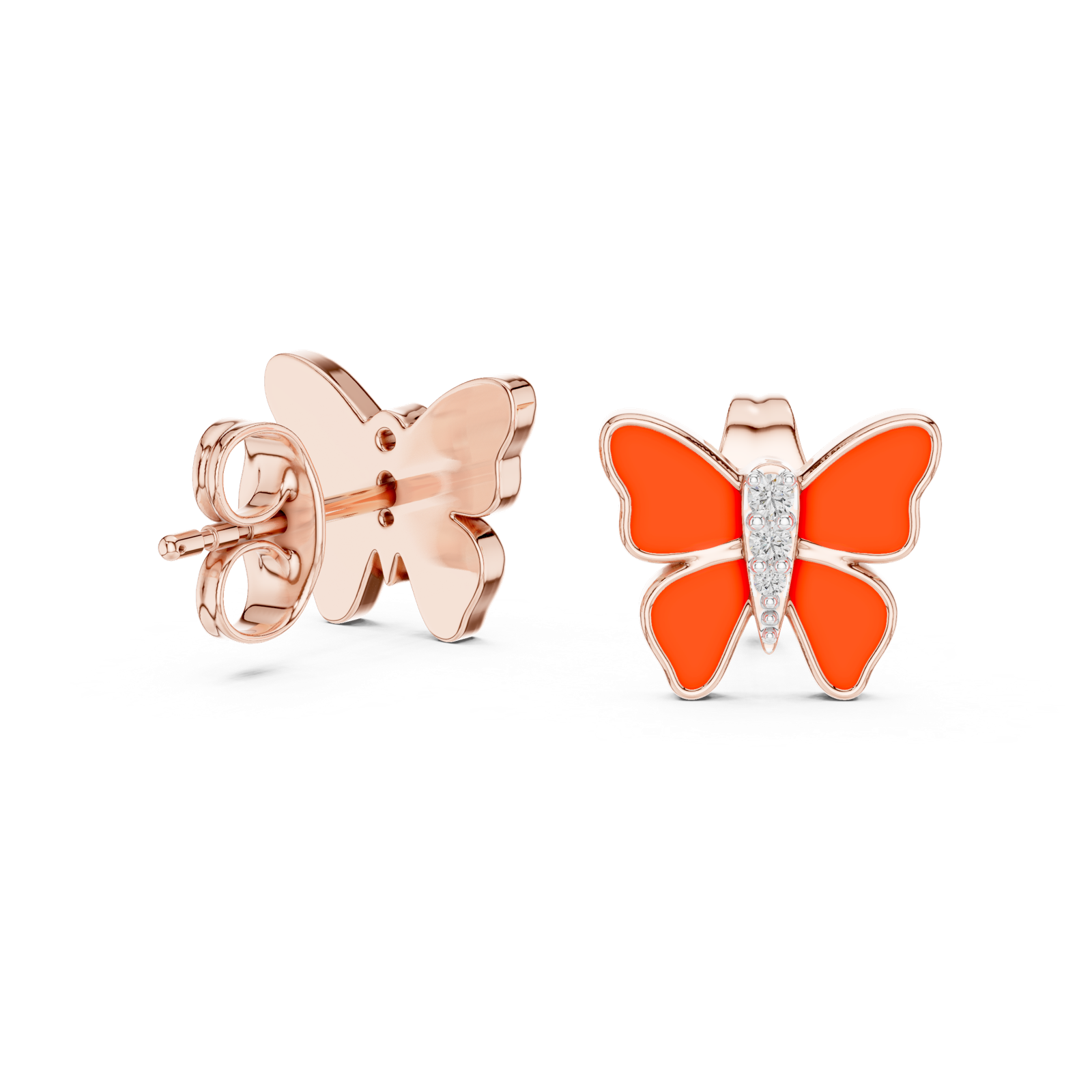 Gold Earrings 12-10025@E, Rose Gold, view 1