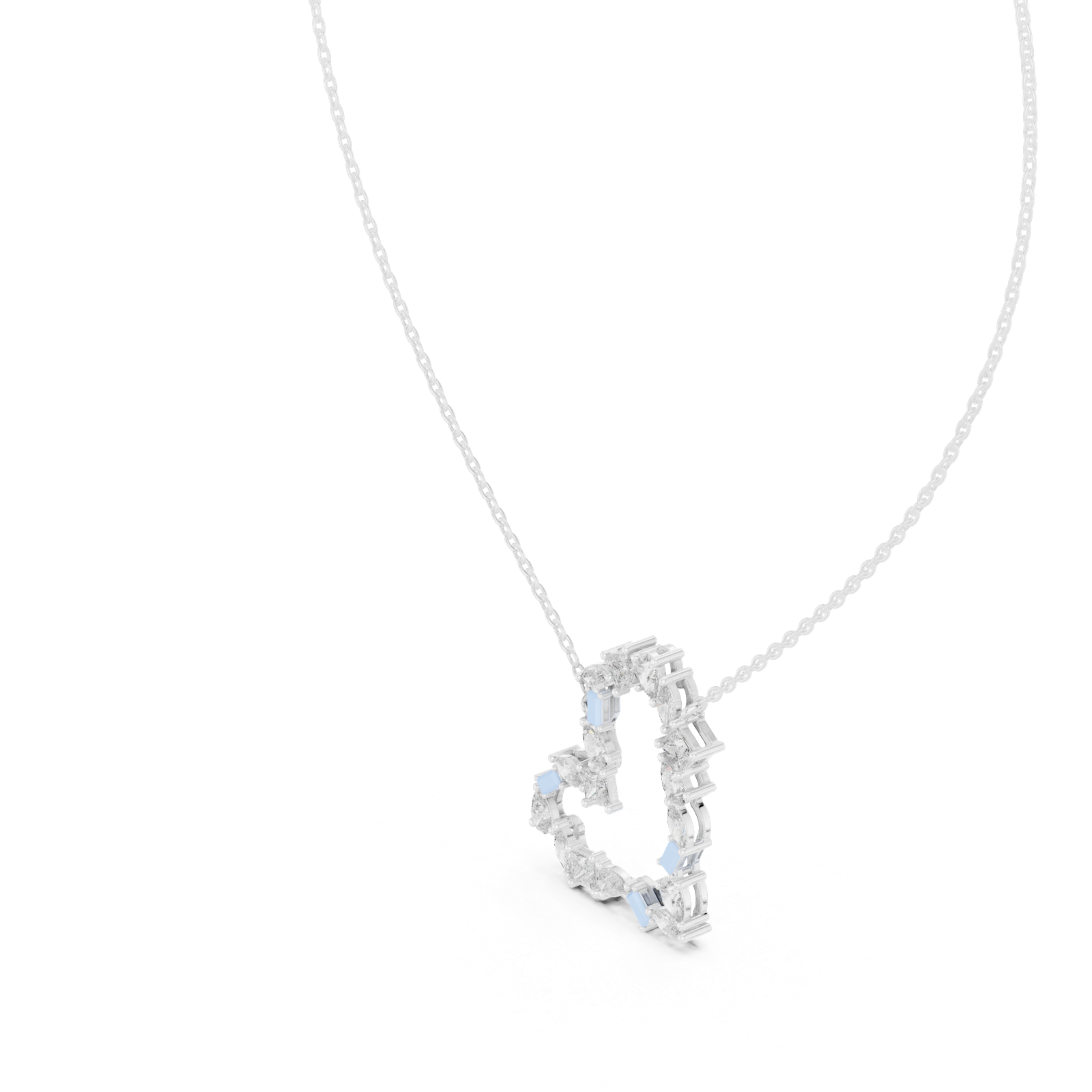 Gold Pendant GPD-0008, White Gold, view 2