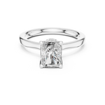 Gold Ring DDLR-176, Radiant center stone, White Gold, view 4