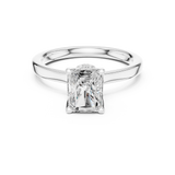 Gold Ring DDLR-176, Radiant center stone, White Gold, view 4