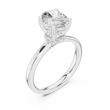 Gold Ring DDLR-176, Oval center stone, White Gold, view 2