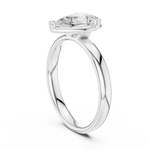 Gold Jewelry L36-10, Pear center stone, White Gold, view 1