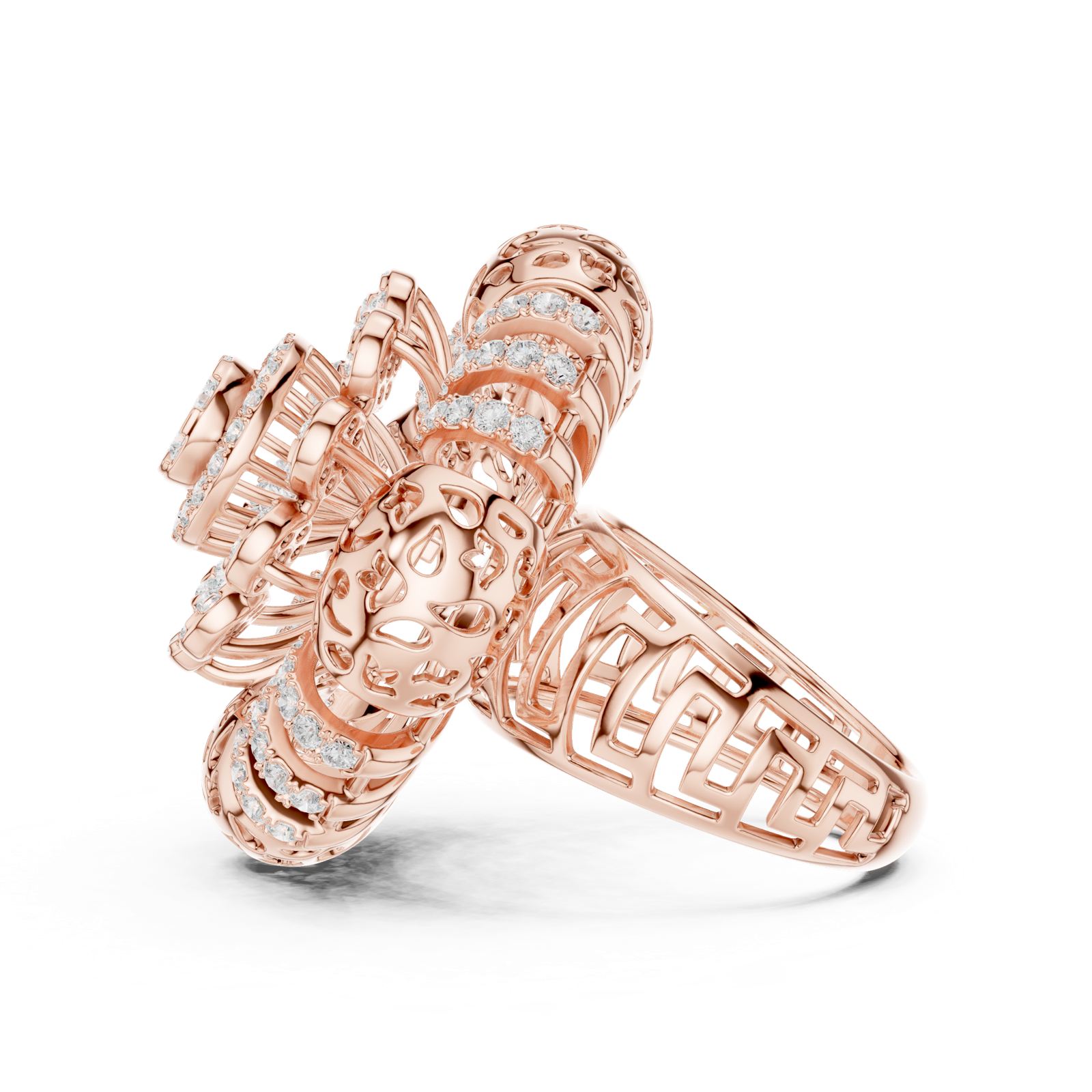 Gold Ring DDLR-774, Rose Gold, view 3