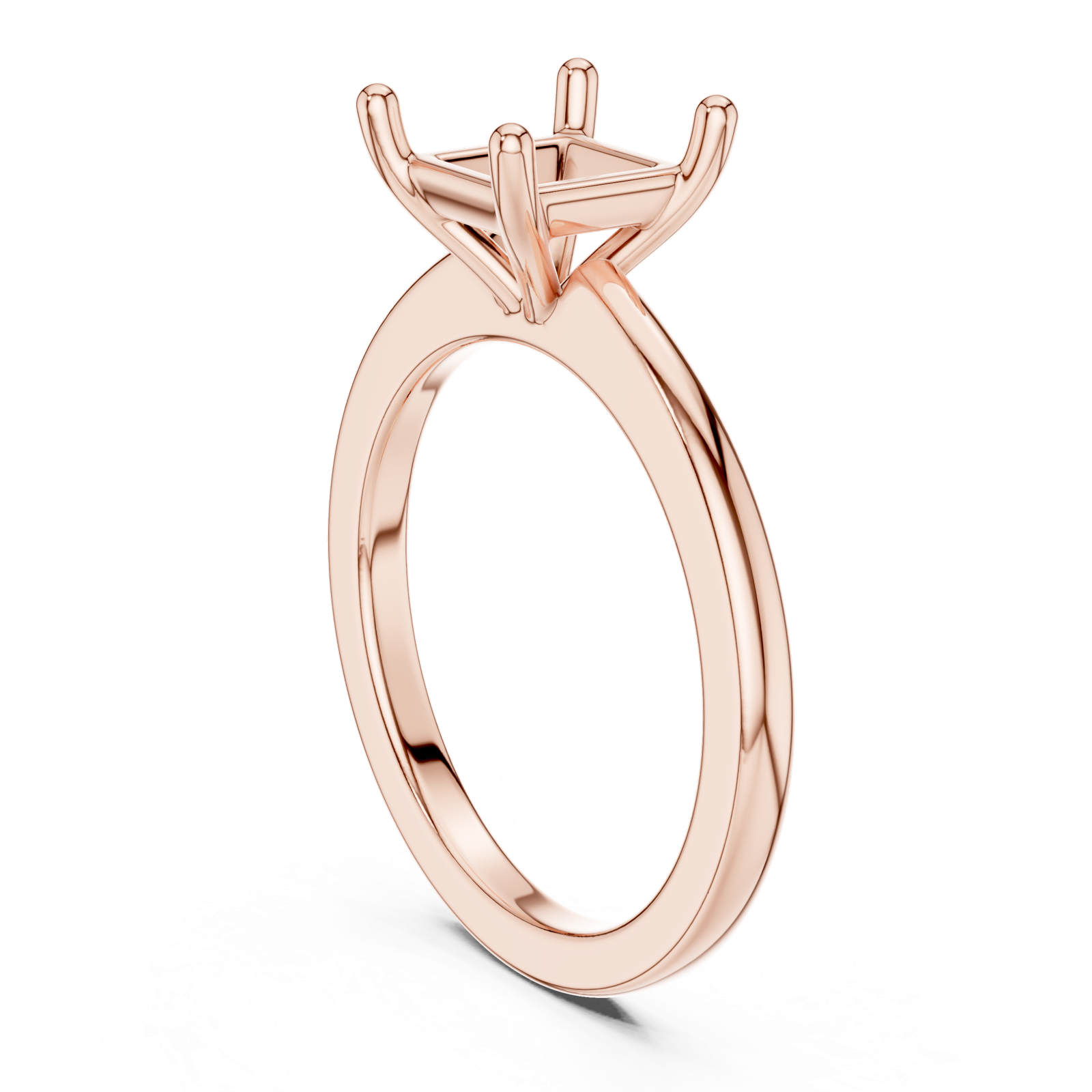 Gold Ring DDLR-032, Princess center stone, Rose Gold, view 1
