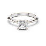 Gold Jewelry L36-6, Asscher center stone, White Gold