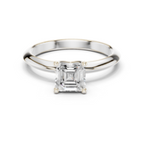 Gold Jewelry L36-6, Asscher center stone, White Gold