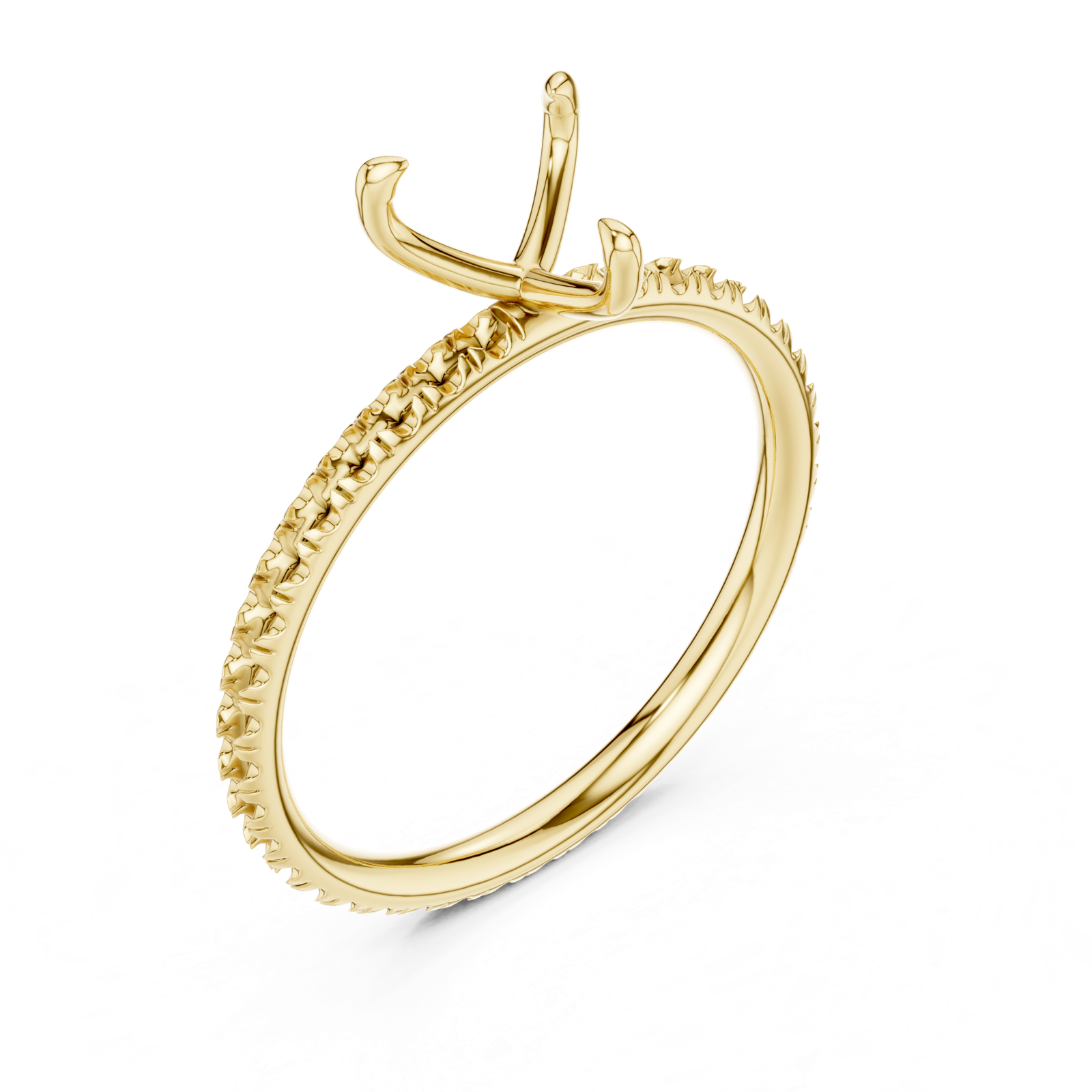 Gold Jewelry L36-15, Heart center stone, Yellow Gold, view 2
