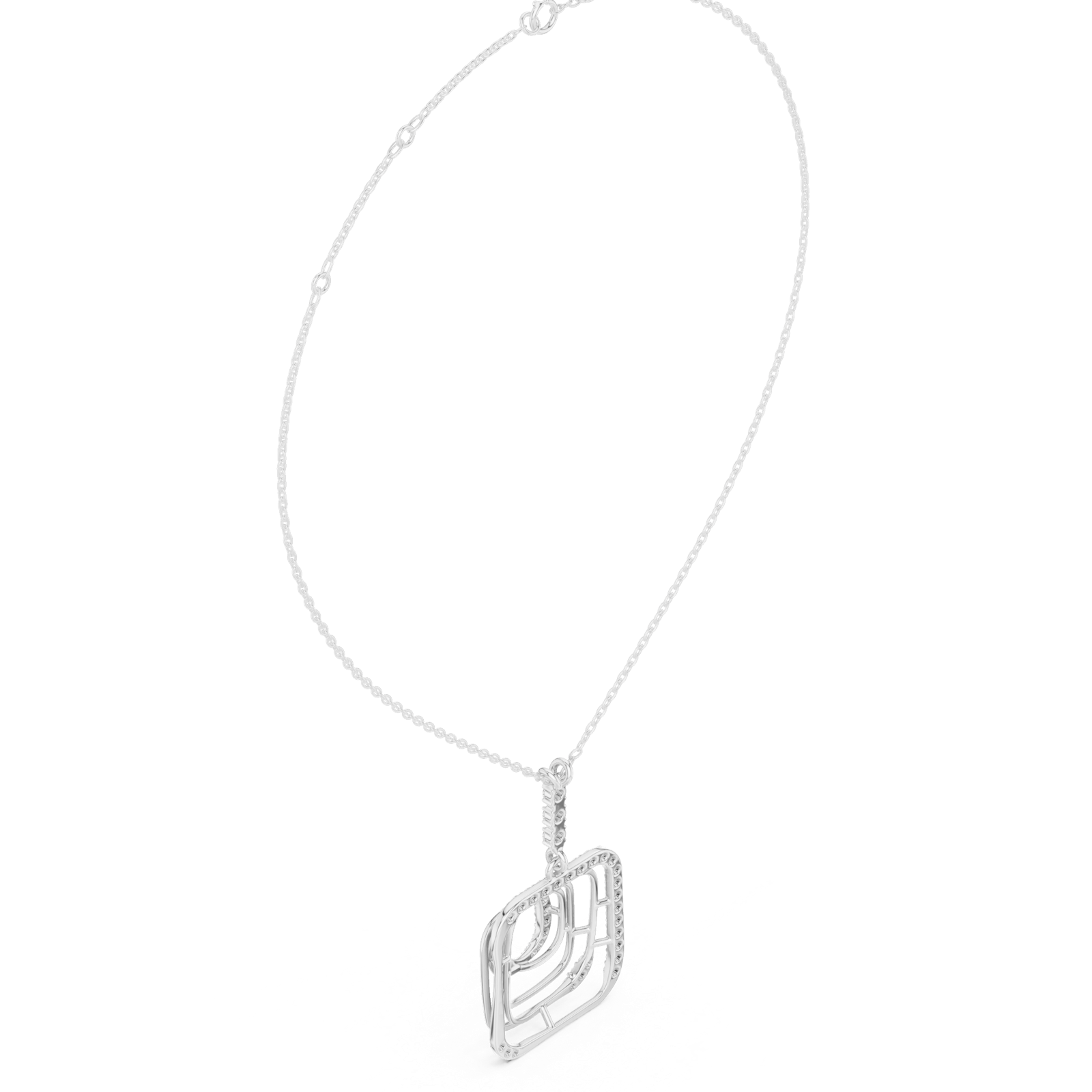 Gold Necklace SBWN (52), White Gold, view 2