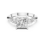 Gold Jewelry L35-66, Princess center stone, White Gold, view 4