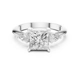 Gold Jewelry L35-66, Princess center stone, White Gold, view 4