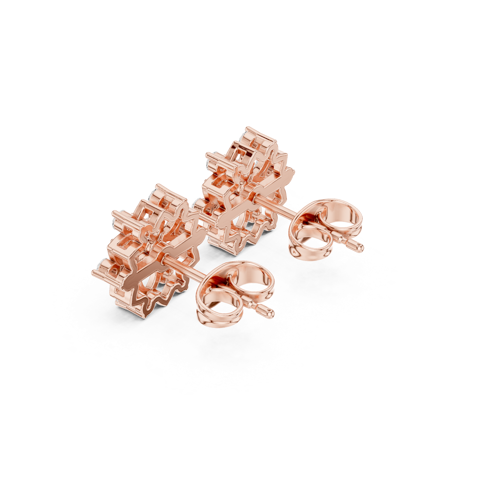 Gold Earrings ALJER-535, Rose Gold, view 2