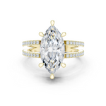 Gold Jewelry L36-13, Marquise center stone, Yellow Gold