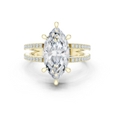 Gold Jewelry L36-13, Marquise center stone, Yellow Gold