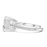 Gold Ring, Asscher center stone, White Gold, view 3