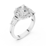 Gold Ring, Cushion center stone, White Gold