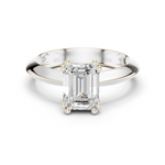 Gold Jewelry L36-8, Emerald center stone, White Gold