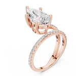 Gold Jewelry L35-39, Pear center stone, Rose Gold, view 2