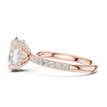 Gold Ring DDLR-161, Oval center stone, Rose Gold, view 3