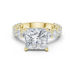 Gold Ring DDLR-087, Princess center stone, Yellow Gold
