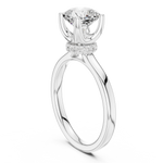Gold Ring DDLR-176, Cushion center stone, White Gold, view 1
