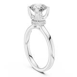Gold Ring DDLR-176, Cushion center stone, White Gold, view 1