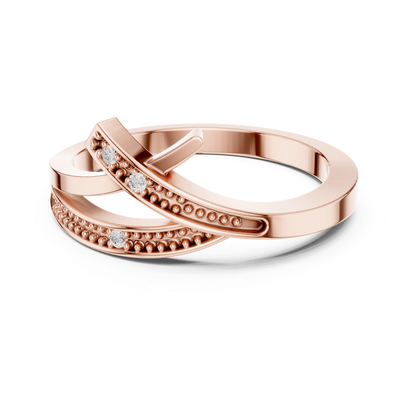 Gold Ring DDLR-737, Rose Gold, view 4